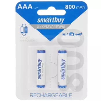 Аккумулятор Smartbuy SBBR-3A02BL800, AAA, 1.2V 800 мА·ч, 2 шт