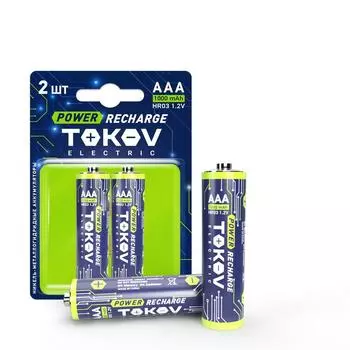 Аккумулятор TOKOV ELECTRIC, AAA, HR03, 1.2V 1 А·ч, 2 шт. (TKE-NMA-HR03/B2)