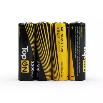 Аккумулятор TopON TOP-NH-AA-2500-4B, AA, 1.2V 2.5 А·ч, 4 шт