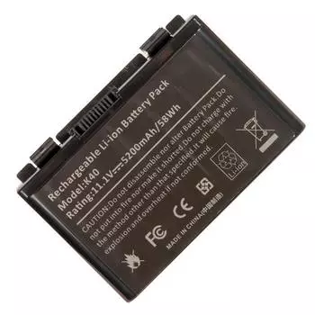 Аккумуляторная батарея A32-F82 для Asus K40 (A32-F82; A32-F52), 11.1V, 5200mAh, черный