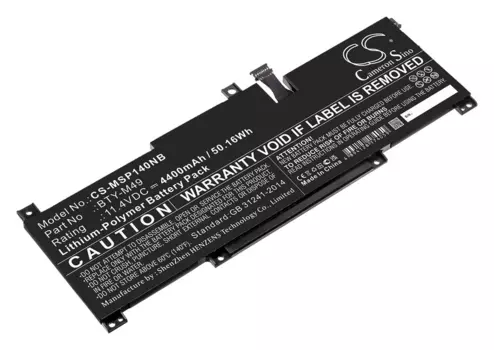Аккумуляторная батарея CameronSino CS-MSP140NB для MSI Modern 14, Prestige 14, Summit E14, 11.4V, 4.4 А·ч, черный