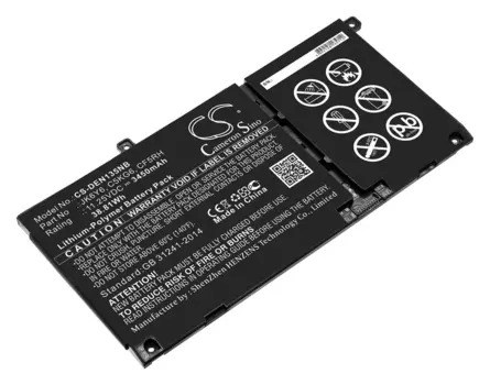 Аккумуляторная батарея CameronSino для Dell Inspiron 13 5301, Vostro 14 5402, Vostro 14 5402-R1728DTW, Vostro 14 5402-RGX6Y, 11.3V, 3450mAh, 38.8Wh, черный (CS-DEN135NB)