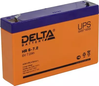 Аккумуляторная батарея для ИБП Delta HR HR6-7.2, 6V, 7.2Ah