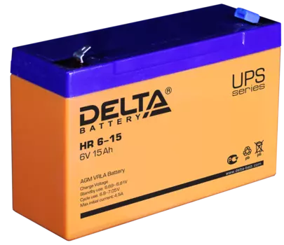 Аккумуляторная батарея для ИБП Delta HR 6-15, 6V, 15Ah