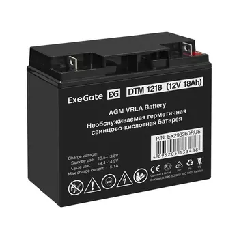 Аккумуляторная батарея для ИБП Exegate DTM 1218, 12V, 18Ah (EX293360RUS)