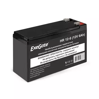 Аккумуляторная батарея для ИБП Exegate HR 12-6, 12V, 6Ah (EX288653RUS) б/у, после ремонта, следы эксплуатации
