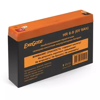 Аккумуляторная батарея для ИБП Exegate HR 6-9, 6V, 9Ah (EX285851RUS)