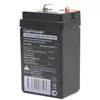 Аккумуляторная батарея для ОПС GoPower LA-430, 4V, 3Ah