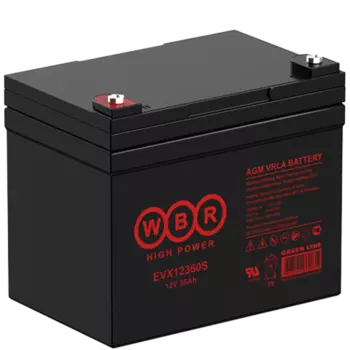 Аккумуляторная батарея для ОПС WBR EVX12360S, 12V, 36Ah, для детских электромобилей/инвалидных колясок (EVX12360S WBR)