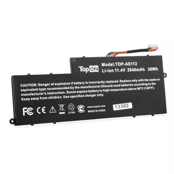 Аккумуляторная батарея TopON для Acer Aspire V5-122P, V5-132, V5-132P, E3-112, 11.4V, 2.64 А·ч, черный (TOP-AS112)
