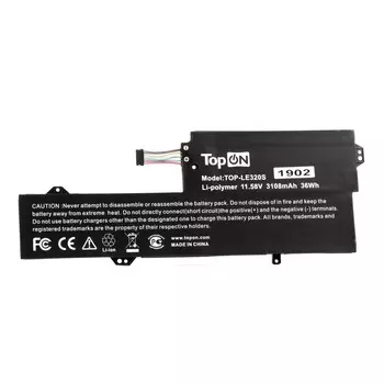 Аккумуляторная батарея TopON TOP-LE320S для Lenovo, 11.6V, 3.11 А·ч, 36Wh, черный (TOP-LE320S)