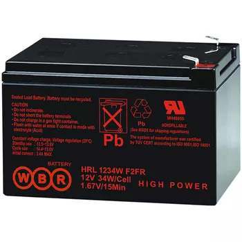 Аккумуляторная батарея для ИБП WBR HRL WBRHRL1234 F2, 12V, 9Ah