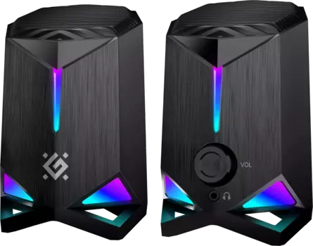 Акустика 2.0 Defender Gravity, 6 Вт, подсветка, черный (65048)