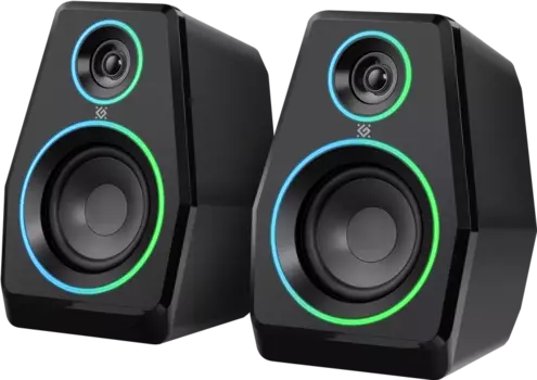 Акустика 2.0 Defender Solar 10, 10 Вт, Bluetooth, подсветка, черный (65940)