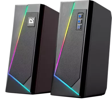 Акустика 2.0 Defender Solar 3, 10 Вт, Bluetooth, подсветка, черный (65103)