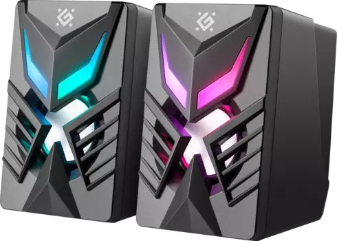 Акустика 2.0 Defender Solar 6, 6 Вт, подсветка, черный (65206)