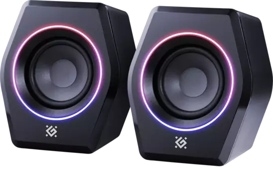 Акустика 2.0 Defender Solar 9, 10 Вт, Bluetooth, подсветка, черный (65939)