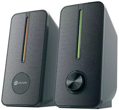 Акустика 2.0 Oklick OK-120, 8 Вт, подсветка, черный (V210UL)