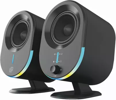 Акустика 2.0 Oklick OK-303A, 20 Вт, AUX, USB, подсветка, черный