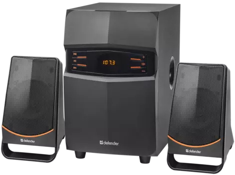 Акустика 2.1 Defender X181, 18W, FM, USB, SD, Bluetooth, подсветка, черный (65181)