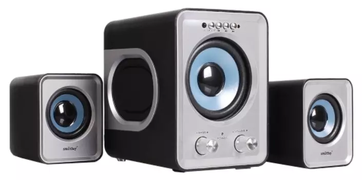 Акустика 2.1 SmartBuy Buzz, 6 Вт, USB, microSD, черный/серый