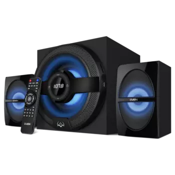 Акустика 2.1 SVEN MS-2085, 60 Вт, FM, USB, SD, Bluetooth, подсветка, черный (SV-020101)
