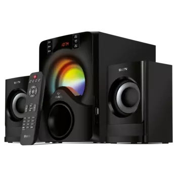 Акустика 2.1 SVEN MS-312, 60 Вт, FM, AUX, USB, Bluetooth, подсветка, черный (SV-020897)