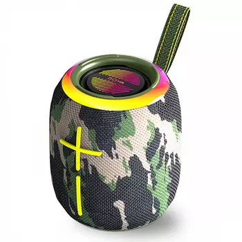 Акустика BQ PBS4005, 10 Вт, FM, AUX, USB, microSD, Bluetooth, подсветка, хаки