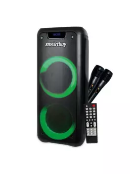 Акустика портативная 2.0 SmartBuy MEGA BOOM, 40Вт, FM, AUX, USB, microSD, Bluetooth, подсветка, черный (SBS-550)
