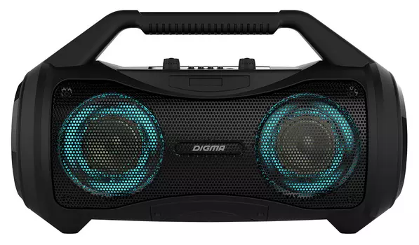 Акустика портативная Digma MS-10 , 80Вт, FM, AUX, USB, microSD, Bluetooth, подсветка, черный (BS1080B)