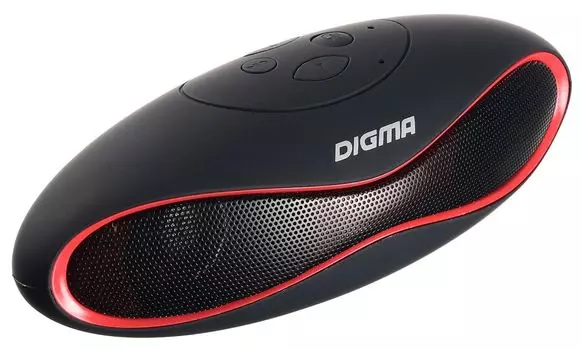 Акустика портативная Digma S-10, 3Вт, USB, microSD, Bluetooth, черный/красный (SP103B)