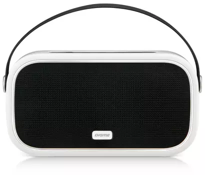 Портативная акустика Digma S-24, 10 Вт, FM, AUX, USB, microSD, Bluetooth, белый (SP2410W)