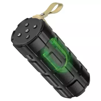 Портативная акустика Hoco HC7, 10 Вт, FM, AUX, USB, microSD, Bluetooth, подсветка, черный (6931474749741)