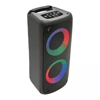 Акустика портативная Perfeo Dual Ring 4, 10Вт, FM, AUX, USB, microSD, Bluetooth, подсветка, черный (PF_B4983)