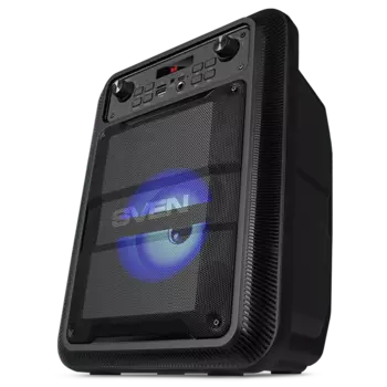 Акустика портативная SVEN PS-400, 12Вт, FM, AUX, USB, microSD, Bluetooth, подсветка, черный (SV-020491)