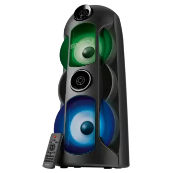 Портативная акустика SVEN PS-720, 80 Вт, FM, AUX, USB, microSD, Bluetooth, подсветка, черный (SV-019600)