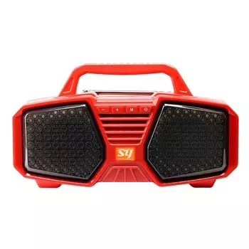Акустика портативная SY718, 10Вт, FM, AUX, USB, microSD, Bluetooth, подсветка, красный (119031)
