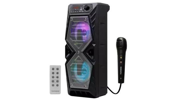 Акустика портативная Telefunken TF-PS1276B, 35Вт, FM, AUX, USB, microSD, Bluetooth, подсветка, черный (TF-PS1276B(ЧЕРНЫЙ))