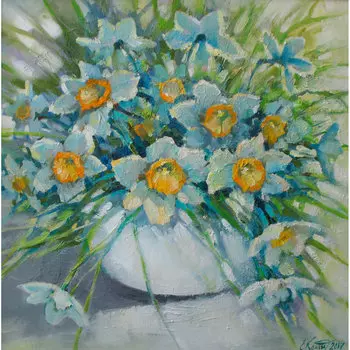 Алмазная мозаика ОСТРОВ СОКРОВИЩ "Нарциссы", 1 шт, 40смx30см (662570)