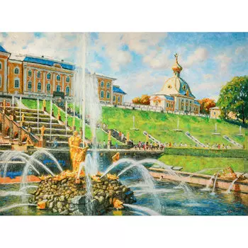 Алмазная мозаика ОСТРОВ СОКРОВИЩ "В царстве фонтанов. Петергоф", 1 шт, 50 смx40 см (662591)