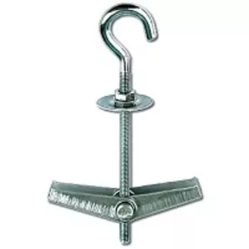 Анкер(дюбель) складной 4 мм x 10 см, цинковое покрытие, потолочный, серый, 1 шт., SWFS