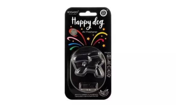 Ароматизатор на кондиционер kogado Happy Dog, полимер, Black Ice (3311)