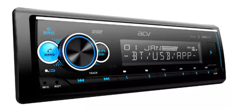 Автомагнитола ACV, 1 DIN, 4x4x50Вт, Bluetooth, черный (40304)