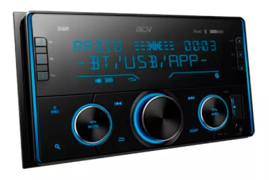 Автомагнитола ACV, 2 DIN, 4x4x50Вт, Bluetooth, черный (40189)