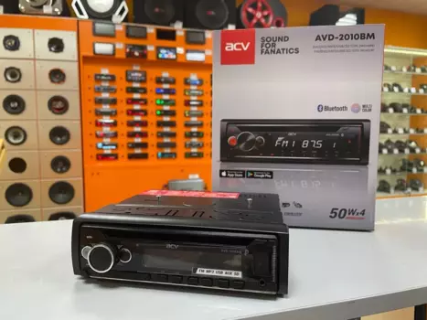 Автомагнитола ACV AVD-2010BM, 1 DIN, 4x50 Вт, USB, черный (1682210)