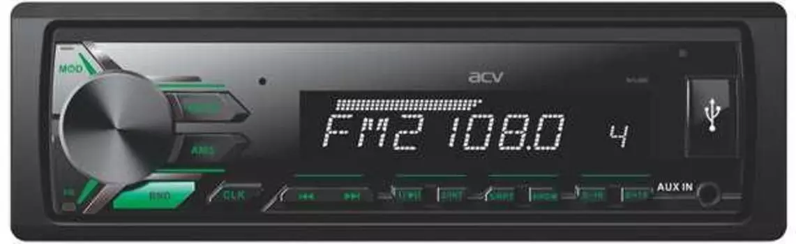 Автомагнитола ACV AVS-811G, 1 DIN, 4x50 Вт, USB, черный (AVS-811G)
