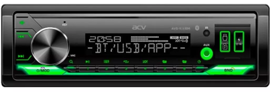 Автомагнитола ACV AVS-928BM, 1 DIN, 4x50 Вт, USB, черный (1682212)
