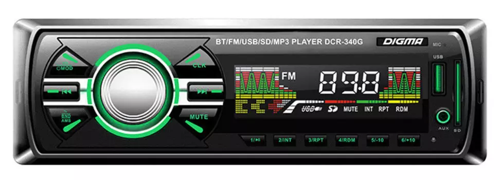 Автомагнитола Digma DCR-340G, 1 DIN, 4x45 Вт, USB