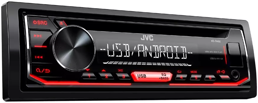 Автомагнитола JVC, 1 DIN, 4x4x50Вт, черный (KD-R492M)