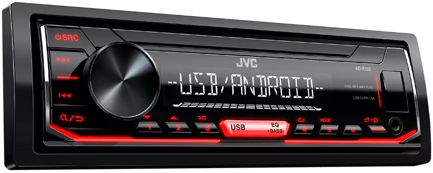 Автомагнитола JVC, 1 DIN, 4x4x50Вт, черный (KD-X152M)